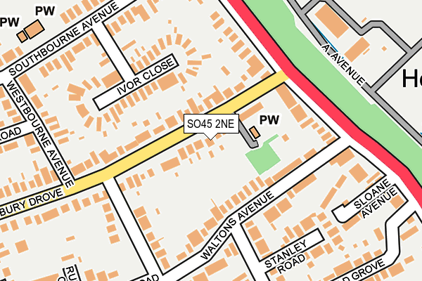 SO45 2NE map - OS OpenMap – Local (Ordnance Survey)