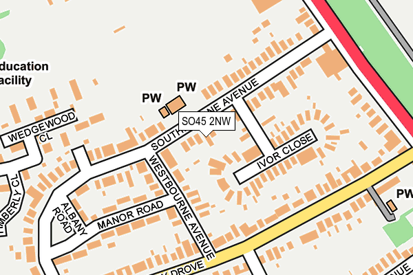 SO45 2NW map - OS OpenMap – Local (Ordnance Survey)