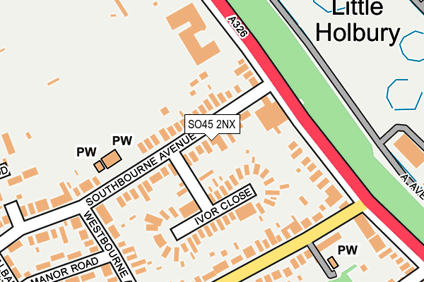 SO45 2NX map - OS OpenMap – Local (Ordnance Survey)
