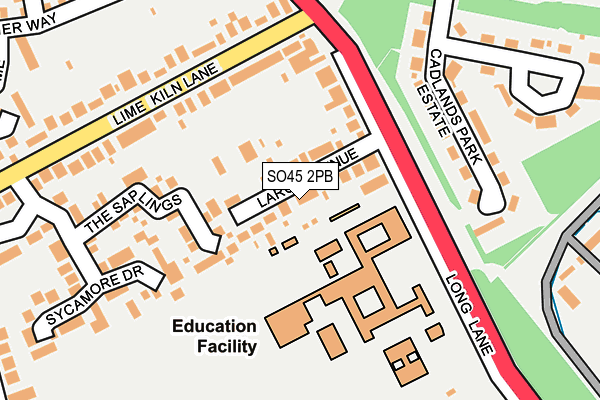 SO45 2PB map - OS OpenMap – Local (Ordnance Survey)