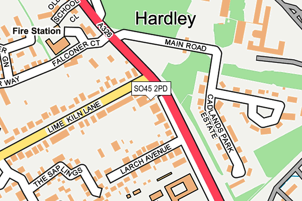 SO45 2PD map - OS OpenMap – Local (Ordnance Survey)