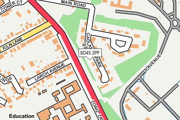 SO45 2PF map - OS OpenMap – Local (Ordnance Survey)