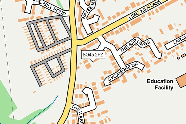 SO45 2PZ map - OS OpenMap – Local (Ordnance Survey)