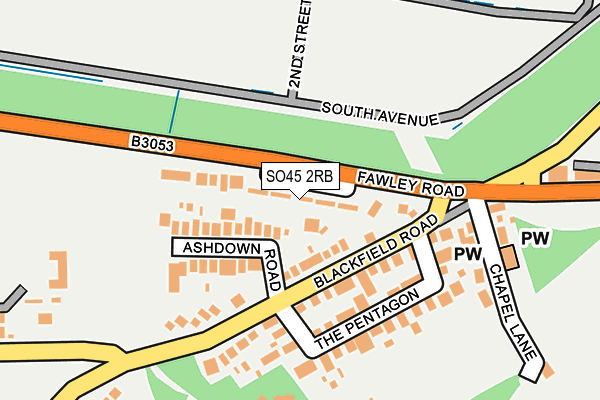 SO45 2RB map - OS OpenMap – Local (Ordnance Survey)