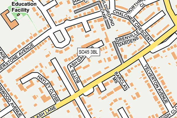 SO45 3BL map - OS OpenMap – Local (Ordnance Survey)