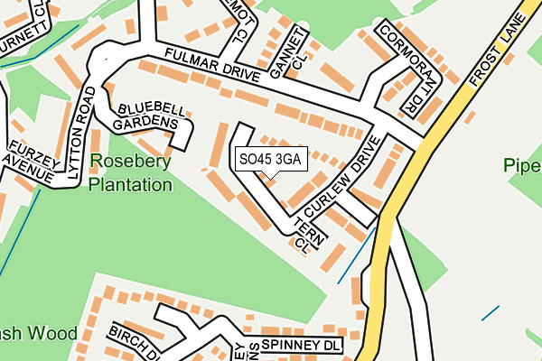 SO45 3GA map - OS OpenMap – Local (Ordnance Survey)