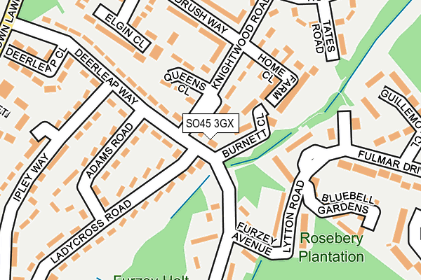 SO45 3GX map - OS OpenMap – Local (Ordnance Survey)