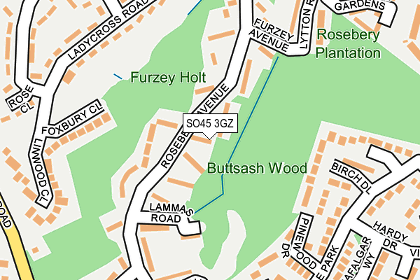 SO45 3GZ map - OS OpenMap – Local (Ordnance Survey)