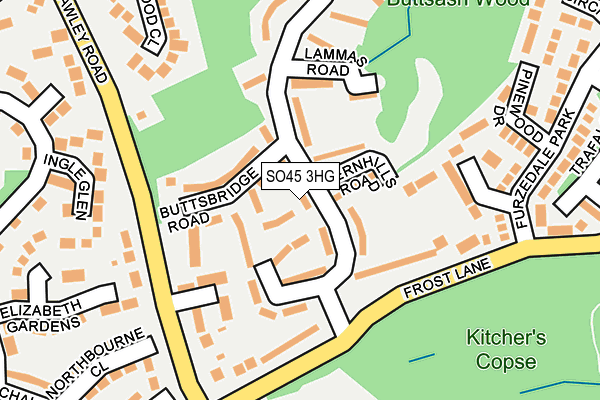 SO45 3HG map - OS OpenMap – Local (Ordnance Survey)