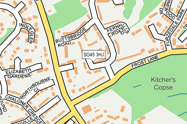 SO45 3HJ map - OS OpenMap – Local (Ordnance Survey)