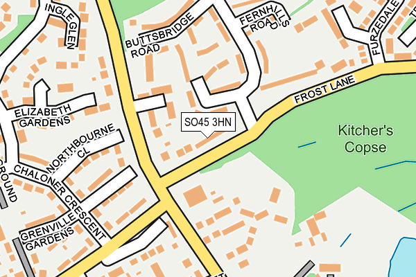 SO45 3HN map - OS OpenMap – Local (Ordnance Survey)