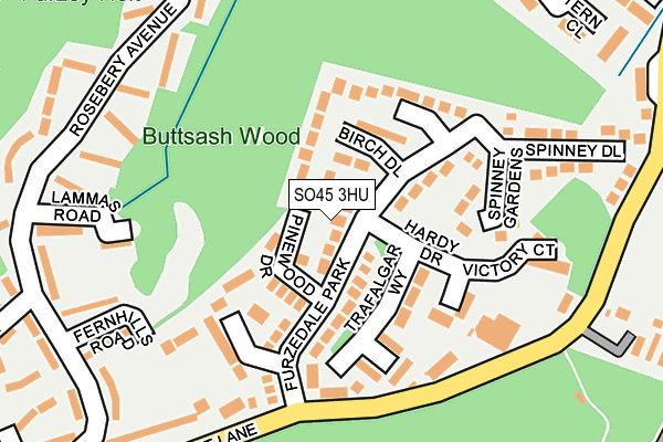 SO45 3HU map - OS OpenMap – Local (Ordnance Survey)