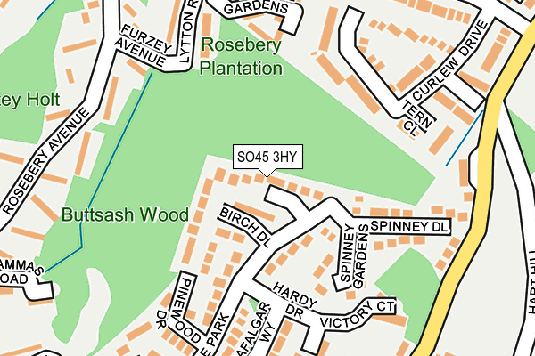 SO45 3HY map - OS OpenMap – Local (Ordnance Survey)