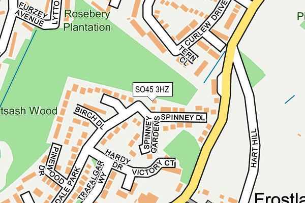 SO45 3HZ map - OS OpenMap – Local (Ordnance Survey)