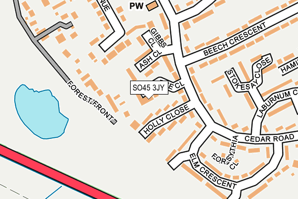 SO45 3JY map - OS OpenMap – Local (Ordnance Survey)