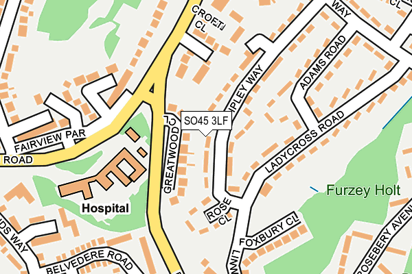 SO45 3LF map - OS OpenMap – Local (Ordnance Survey)
