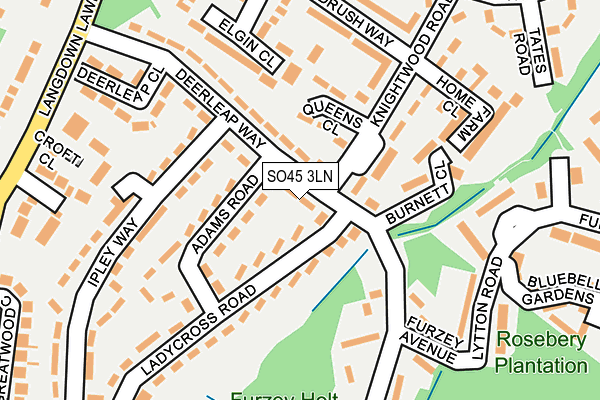 SO45 3LN map - OS OpenMap – Local (Ordnance Survey)