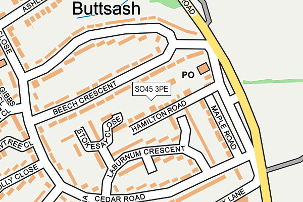 SO45 3PE map - OS OpenMap – Local (Ordnance Survey)
