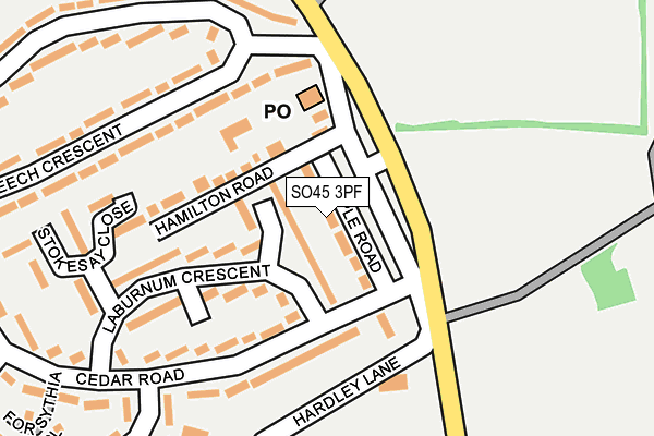 SO45 3PF map - OS OpenMap – Local (Ordnance Survey)