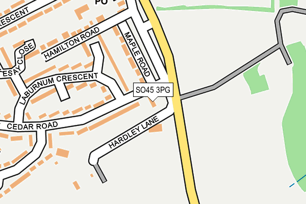 SO45 3PG map - OS OpenMap – Local (Ordnance Survey)