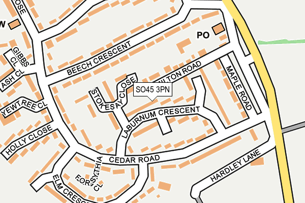 SO45 3PN map - OS OpenMap – Local (Ordnance Survey)