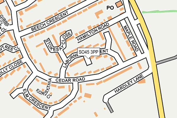 SO45 3PP map - OS OpenMap – Local (Ordnance Survey)