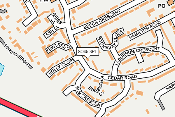 SO45 3PT map - OS OpenMap – Local (Ordnance Survey)
