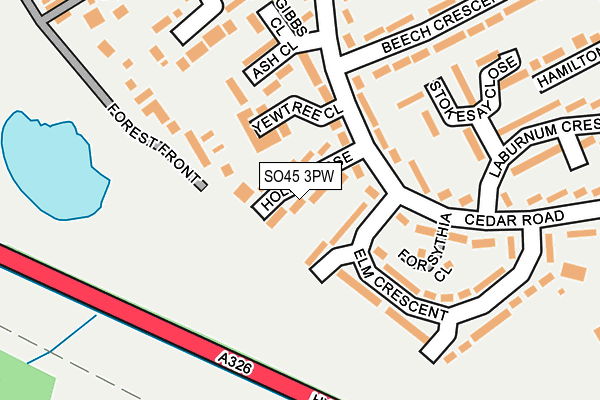 SO45 3PW map - OS OpenMap – Local (Ordnance Survey)
