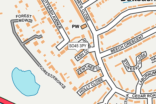 SO45 3PY map - OS OpenMap – Local (Ordnance Survey)