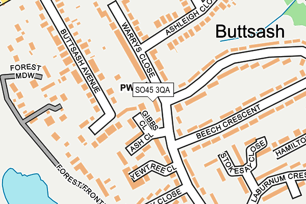 SO45 3QA map - OS OpenMap – Local (Ordnance Survey)