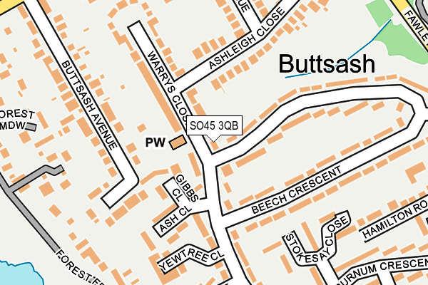 SO45 3QB map - OS OpenMap – Local (Ordnance Survey)