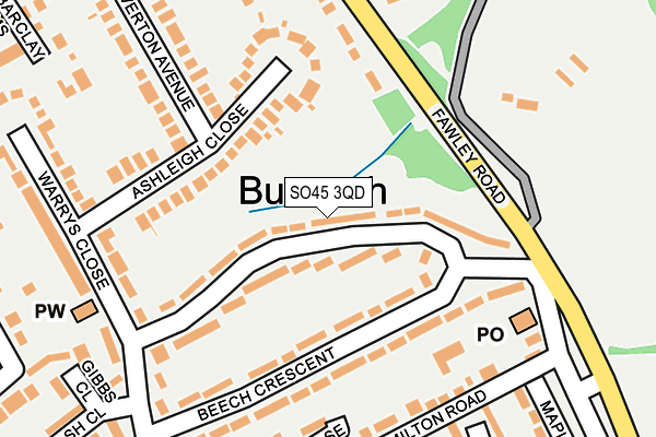 SO45 3QD map - OS OpenMap – Local (Ordnance Survey)