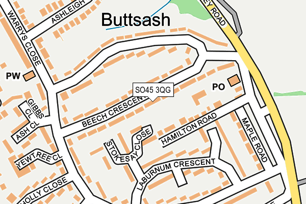 SO45 3QG map - OS OpenMap – Local (Ordnance Survey)