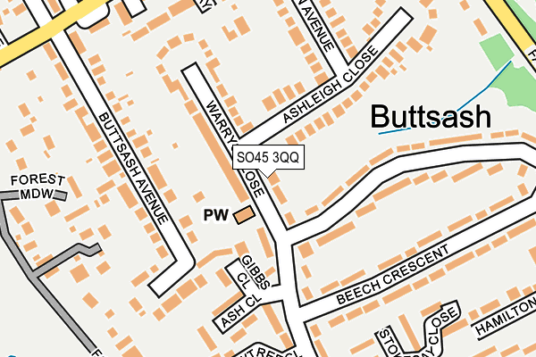 SO45 3QQ map - OS OpenMap – Local (Ordnance Survey)