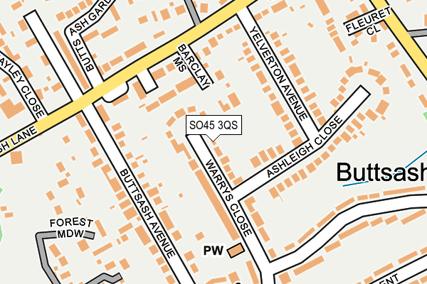 SO45 3QS map - OS OpenMap – Local (Ordnance Survey)