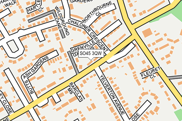 SO45 3QW map - OS OpenMap – Local (Ordnance Survey)