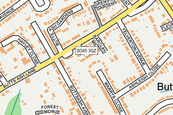 SO45 3QZ map - OS OpenMap – Local (Ordnance Survey)