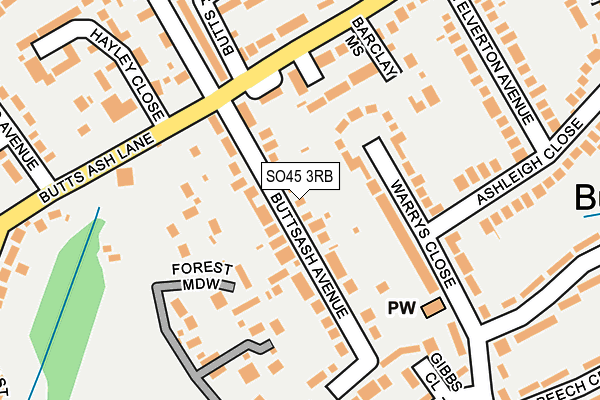 SO45 3RB map - OS OpenMap – Local (Ordnance Survey)