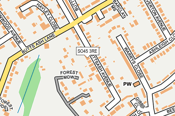 SO45 3RE map - OS OpenMap – Local (Ordnance Survey)