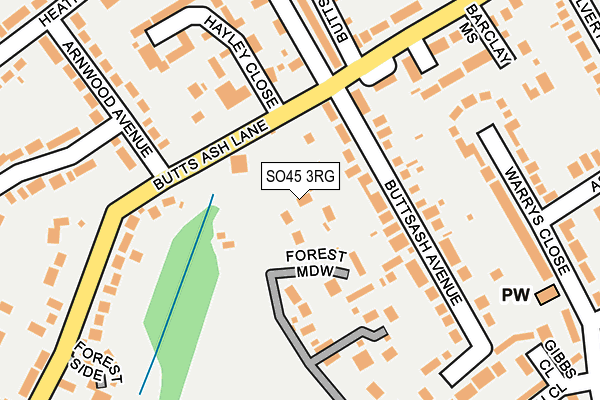 SO45 3RG map - OS OpenMap – Local (Ordnance Survey)