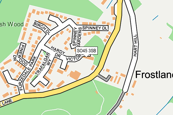 SO45 3SB map - OS OpenMap – Local (Ordnance Survey)