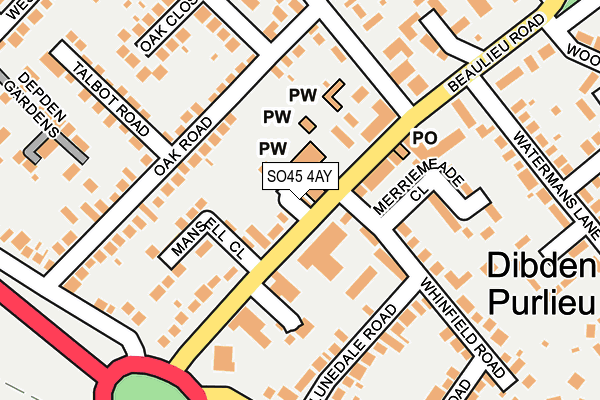 SO45 4AY map - OS OpenMap – Local (Ordnance Survey)