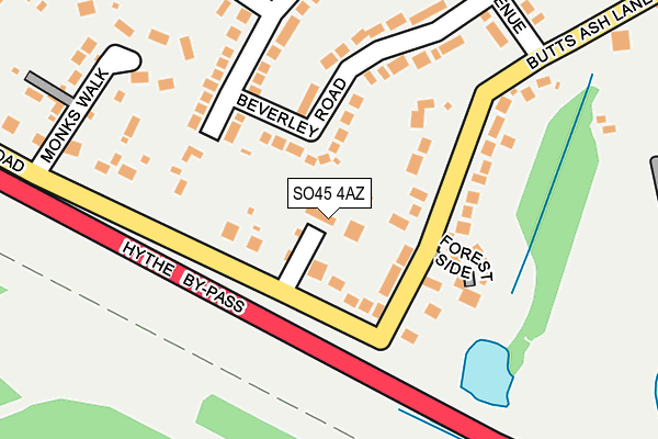 SO45 4AZ map - OS OpenMap – Local (Ordnance Survey)