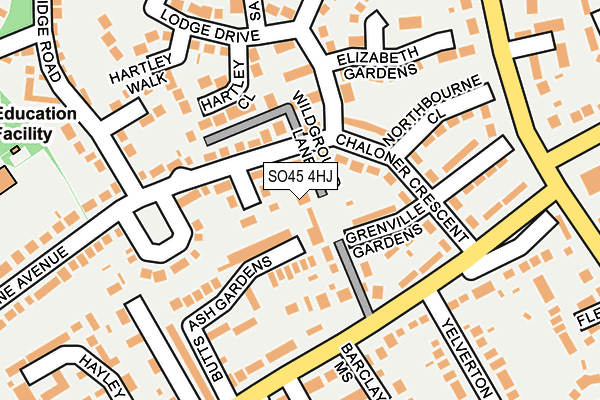 SO45 4HJ map - OS OpenMap – Local (Ordnance Survey)