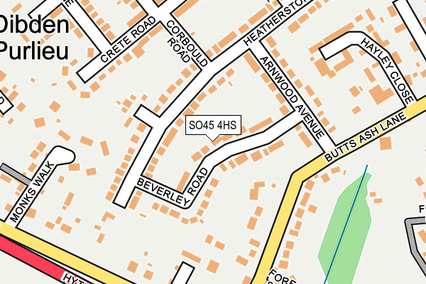 SO45 4HS map - OS OpenMap – Local (Ordnance Survey)