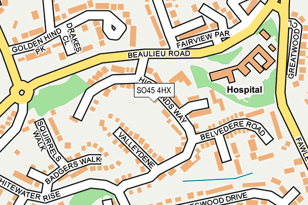 SO45 4HX map - OS OpenMap – Local (Ordnance Survey)