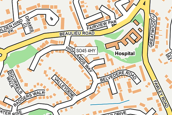 SO45 4HY map - OS OpenMap – Local (Ordnance Survey)