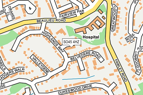 SO45 4HZ map - OS OpenMap – Local (Ordnance Survey)