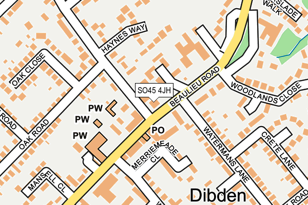 SO45 4JH map - OS OpenMap – Local (Ordnance Survey)