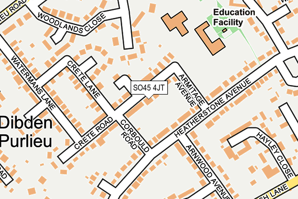 SO45 4JT map - OS OpenMap – Local (Ordnance Survey)